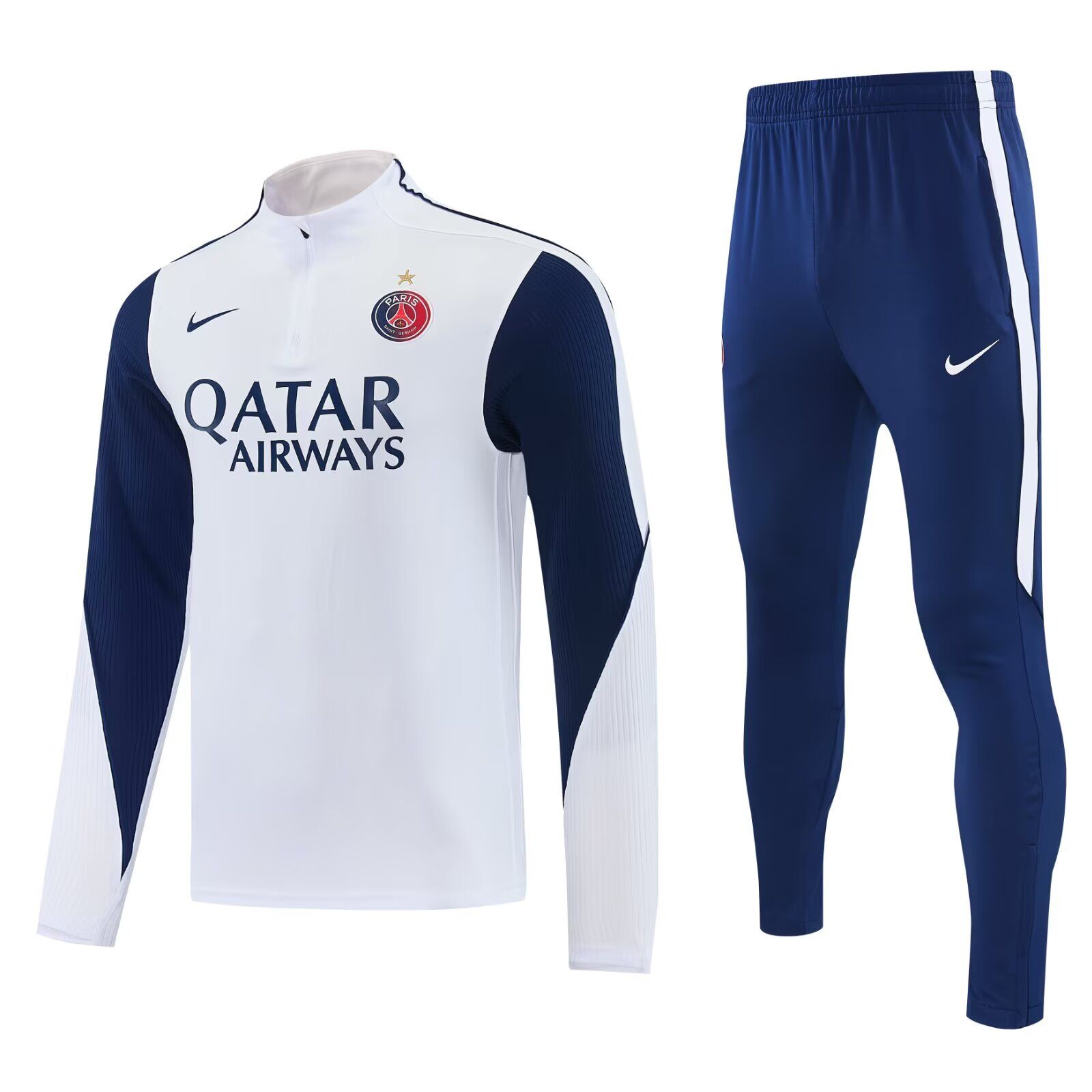 AAA Quality Paris St Germain 26/27 Tracksuit - White/Dark Blue